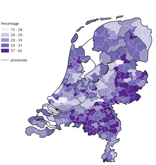 Kaart Nederland donorregistraties toestemming per 1 juli 2021
