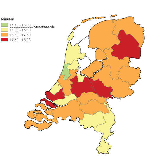 Kaart NL Ambulance-inzetten 2023 responsetijdpercentate A1-inzetten