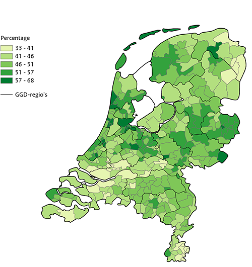 Krt NL Beweegrichtlijn voldoet per gemeente 2024